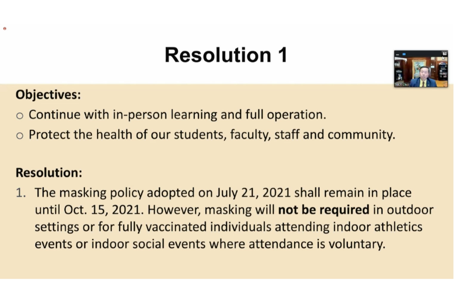 Resolution 1